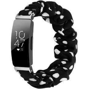 FitTurn Cute Elastic Bands Compatible with Fitbit Inspire 2/ Inspire HR/Inspire/Ace 2 Elastic Cloth Pattern Printed Fabric Wristbands Bracelet Watch band for Inspire 2 Girls
