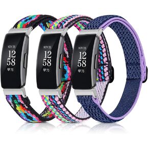 مجموعة من 3 أربطة قابلة للتمدد من BNBIDEN متوافقة مع Fitbit Inspire 2 / Inspire HR/Inspire/Ace 2، أشرطة بديلة من النايلون المرن بحلقة فردية ناعمة قابلة للتعديل لتتبع اللياقة البدنية Fitbit Inspire للنساء والرجال in Kuwait