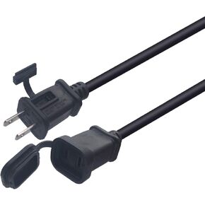 (1.64ft/0.5m) US Power Extension Cable Cord US AC 2-Prong Male/Female Power cable13A/125V,USA Outlet Saver Power Extension Cord Cable 2-Prong 2 Outlets for NEMA 5-15P to NEMA 5-15R