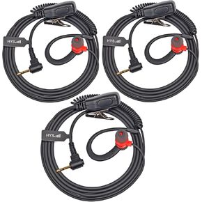 HYS G Shape Radio Earpiece for Motorola Talkabout T605 Two-Way Radio, Walkie Talkie Headset with in-line PTT for Talkabout T465 T800 T260TP T600 T200TP T402 FRS Two-Way Radio, 3pcs Earphone