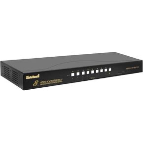 KVM Switch HDMI 4 Port Support Ultra HD 4k@60hz for 4 Computers 1 Monitor, HDMI USB Switch with Audio Capabilities Support Hotkey Mouse, EDID, Wire Remote Push Button Switching, Plug and Play