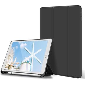 kenke Case for iPad Air 3 10.5" (3rd Gen) 2019,Light Weight Trifold Smart Case with Pencil Holder,Soft TPU Back Cover[Full Body Protective] with Auto Sleep/Wake for iPad 10.5 Inch Air 3,Black