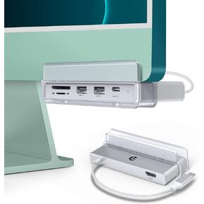 محول موزع USB C 6 في 1، موزع هوب داي اي ماك USB لجهاز اي ماك 24 انش 2021 واي ماك، ملحقات مع 4K HDMI و10Gbps USB C وUSB 3.1 الجيل الثاني نوع A، قارئ بطاقات SD/TF لماك بوك اير/برو M1، سيرفس in Kuwait