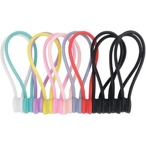 Magnetic Cable Ties - Reusable Silicone Magnetic Twist Ties(9 Colors - 12 Pack) for Bundling and Organizing Cable & Cord, Hanging & Holding Stuff, Book Markers, and Fridge Magnets in Kuwait