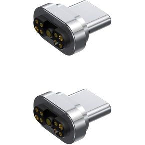 وصلة محول مغناطيسي 9 دبابيس حزمة راس (عبوتان) محول مغناطيسي متوافق مع USB نوع C 9 دبابيس 100 واط ماج سيف الى USB C لاجهزة ماك بوك وايباد برو/اير واللاب توب والتابلت والمزيد من اجهزة USB نوع C in Kuwait