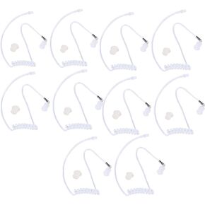 Lsgoodcare Replacement Covert Acoustic Air Coil Audio Tube with Earbuds Compatible for Motorola Kenwood Icom Yaesu Two Way Radio FBI Covert Acoustic Tube Earpiece Headset 10Pack