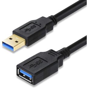 XBOHJOE USB 3.0 Extension Cable 15FT USB Cable High Speed 3.0 USB Extender Cord Type A Male to Female Data Transfer 5Gbps for Mouse Extender Cable Keyboard Extension Cord etc(15ft Black) in Kuwait