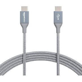 Amazon Basics USB C to USB C Cable, New Nylon USB C Charger Cable (10 feet, Type C 60W(3A) for iPhone 15/15 Pro/15 Plus/15 Pro Max, iPad Mini 6/ Pro 2021, MacBook Pro 2020, Samsung Galaxy S23,Switch in Saudi Arabia