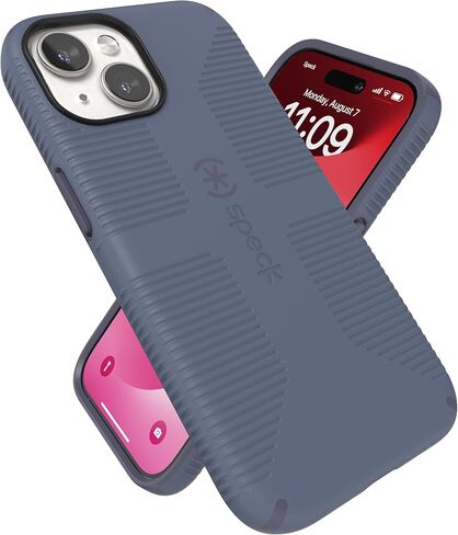 Speck iPhone 15 Case - Built for MagSafe, Drop Protection Grip – for iPhone 15 iPhone 14 & iPhone 13 - Scratch Resistant, Soft Touch, 6.1 Inch Phone Case - CandyShell Grip Black/Slate Grey in Saudi Arabia