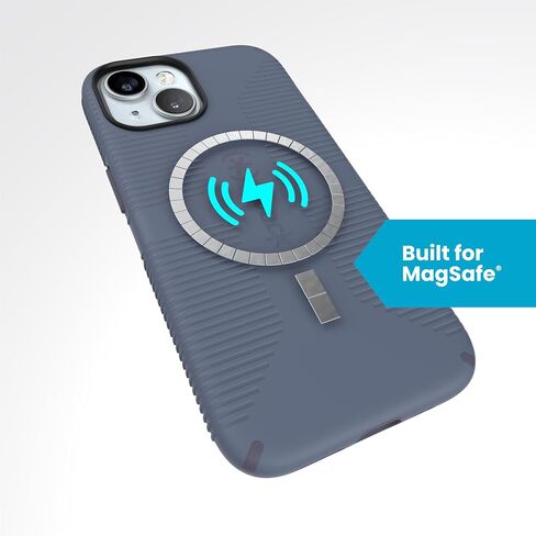 Speck iPhone 15 Case - Built for MagSafe, Drop Protection Grip – for iPhone 15 iPhone 14 & iPhone 13 - Scratch Resistant, Soft Touch, 6.1 Inch Phone Case - CandyShell Grip Black/Slate Grey in Saudi Arabia