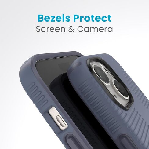 Speck iPhone 15 Case - Built for MagSafe, Drop Protection Grip – for iPhone 15 iPhone 14 & iPhone 13 - Scratch Resistant, Soft Touch, 6.1 Inch Phone Case - CandyShell Grip Black/Slate Grey in Saudi Arabia