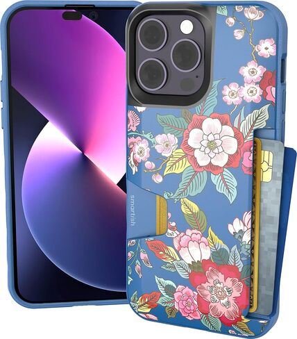 Smartish® iPhone 14 Wallet Case - Wallet Slayer Vol. 1 [Slim + Protective] Credit Card Holder - Drop Tested Hidden Card Slot Cover Compatible with Apple iPhone 14 - Black Tie Affair in Saudi Arabia