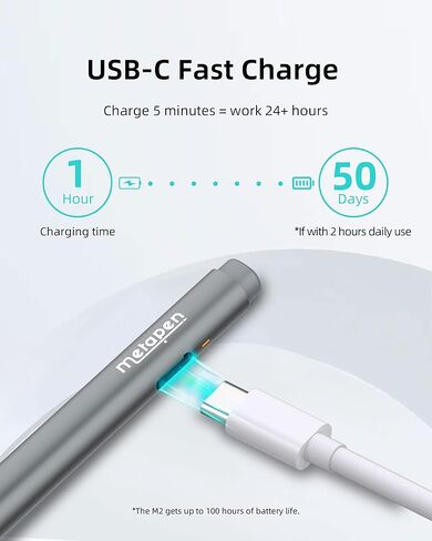 Metapen Stylus Pen M2 for Surface (Premium, 4096 Finest Control, Eraser End) - Work for Surface Pro 7//8/9/X,Surface Go 3/Book 3/Laptop 4/Studio 2, ASUS VivoBook Flip 14, for Creators,Students,Doers in Kuwait