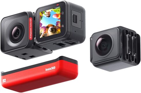 Insta360 ONE RS Twin Edition Creator Kit - كاميرا أكشن مقاومة للماء بدقة 4K 60 إطارًا في الثانية وكاميرا 5.7K 360 مع عدسات قابلة للتبديل، وتثبيت، وصور بدقة 48 ميجابكسل، وتقنية HDR النشطة، وتحرير الذكاء الاصطناعي in Saudi Arabia