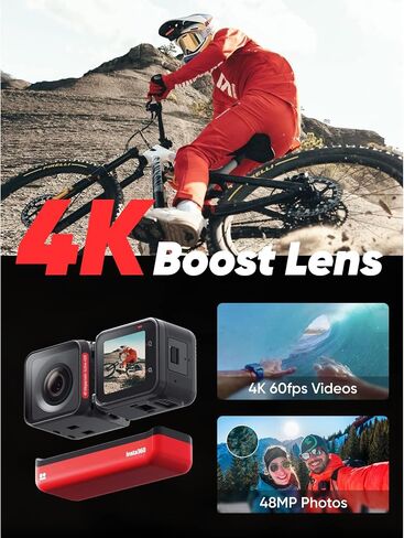 Insta360 ONE RS Twin Edition Creator Kit - كاميرا أكشن مقاومة للماء بدقة 4K 60 إطارًا في الثانية وكاميرا 5.7K 360 مع عدسات قابلة للتبديل، وتثبيت، وصور بدقة 48 ميجابكسل، وتقنية HDR النشطة، وتحرير الذكاء الاصطناعي in Saudi Arabia