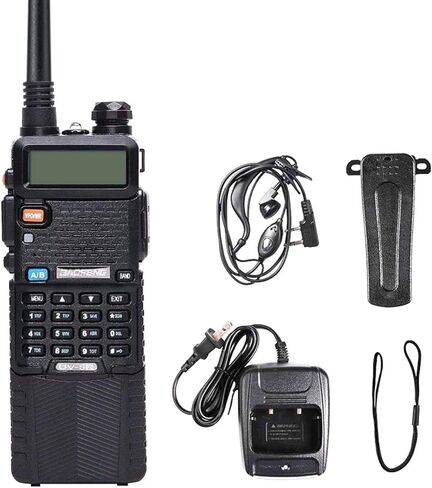 راديو Baofeng UV-5R ثنائي النطاق ثنائي الاتجاه مع بطارية ليثيوم أيون 3800 مللي أمبير في الساعة، جهاز اتصال لاسلكي، إصدار مطور (144-148/420-450 ميجا هرتز) in Kuwait