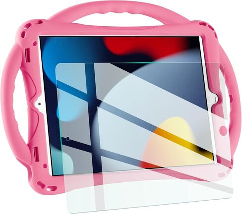 TopEsct Kids Case for iPad 10.2 inch - Shockproof Silicone Cover with Tempered Glass Screen Protector and Strap - Compatible with iPad 9th/8th/7th Gen (2021)"(Blue) in Kuwait