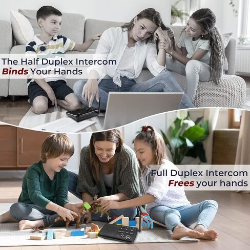 نظام اتصال داخلي لاسلكي مزدوج الاتجاه من Hosmart، اتصال ثنائي الاتجاه للمنزل والمكتب، بدون استخدام اليدين، اتصال داخلي محمول، مع صوت واضح كريستالي، نطاق 1000 قدم (3 عبوات) in Kuwait