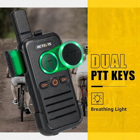 أجهزة اتصال لاسلكية Retevis RB45 مزدوجة PTT، راديو صغير قابل لإعادة الشحن في اتجاهين، إنذار في حالات الطوارئ، محمول، قفل مفتاح، أجهزة راديو محمولة باتجاهين للعائلة والمجموعات الخاصة لكبار السن في الهواء الطلق (4 عبوات) in Saudi Arabia