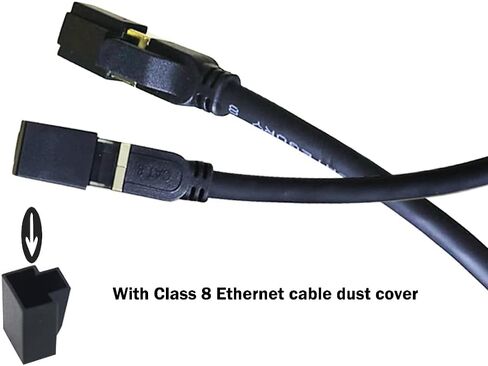 كابل إيثرنت Cat8 بسرعة 40 جيجابت في الثانية 2000 ميجا هرتز عالي السرعة جيجابت Cat8 شبكة الإنترنت كابل أسود شديد التحمل عالي السرعة 26AWG Cat8 شبكة LAN كابل مقاوم للطقس S/FTP مقاوم للأشعة فوق البنفسجية لجهاز التوجيه والمودم (33FT) in Kuwait