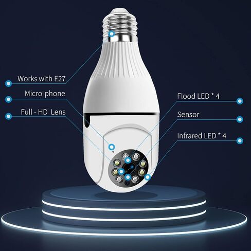 كاميرا Qilmy Pan Tilt للأمان، كاميرا IP لاسلكية عالية الدقة 3 ميجابكسل، كاميرات IP للمراقبة المنزلية مع إنذار كشف الحركة/رؤية ليلية/عرض عن بعد... in Kuwait