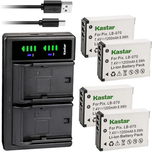 Kastar 2-Pack LB-070 Battery and LTD2 USB Charger Replacement for Kodak Pixpro AZ901, AZ901 Astro Zoom, PIXPRO S1 Camera in Saudi Arabia