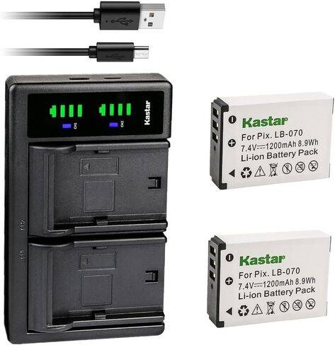 Kastar 2-Pack LB-070 Battery and LTD2 USB Charger Replacement for Kodak Pixpro AZ901, AZ901 Astro Zoom, PIXPRO S1 Camera in Saudi Arabia