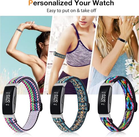 مجموعة من 3 أربطة قابلة للتمدد من BNBIDEN متوافقة مع Fitbit Inspire 2 / Inspire HR/Inspire/Ace 2، أشرطة بديلة من النايلون المرن بحلقة فردية ناعمة قابلة للتعديل لتتبع اللياقة البدنية Fitbit Inspire للنساء والرجال in Kuwait