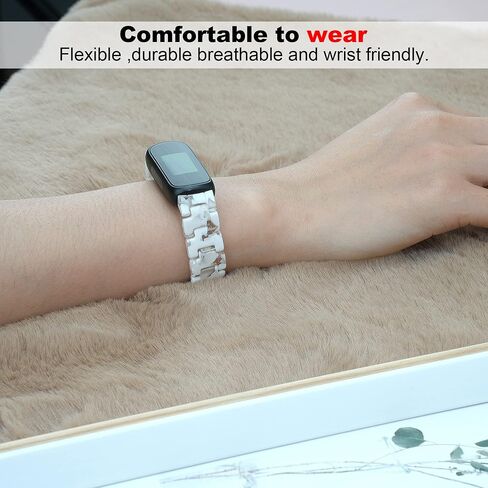 Compatible with Fitbit Inspire 3 Band for Women, Resin Watch Band Replacement Strap Adjustable Wristband for Fitbit Inspire 3 in Kuwait