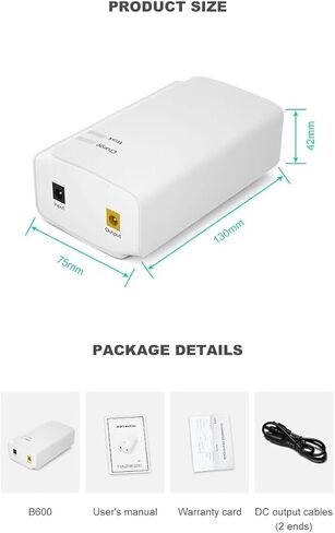 Gitroso B600 Portable Mini DC UPS مصدر طاقة غير منقطع 30W 2.5A UPS بطارية على الإنترنت مع 12V DC لجهاز التوجيه اللاسلكي والمودم وإضاءة LED وكاميرا CCTV والهاتف الذكي والمزيد in Kuwait