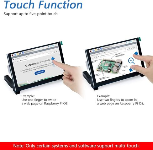 FREENOVE 5 Inch Touchscreen Monitor for Raspberry Pi 5 4 B 3 B+ A+, 800x480 Pixel IPS Display, 5-Point Touch Capacitive Screen, Driver-Free MIPI DSI Port in Kuwait
