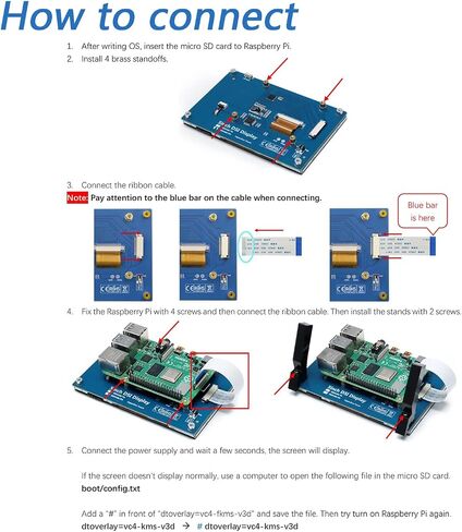 FREENOVE 5 Inch Touchscreen Monitor for Raspberry Pi 5 4 B 3 B+ A+, 800x480 Pixel IPS Display, 5-Point Touch Capacitive Screen, Driver-Free MIPI DSI Port in Kuwait