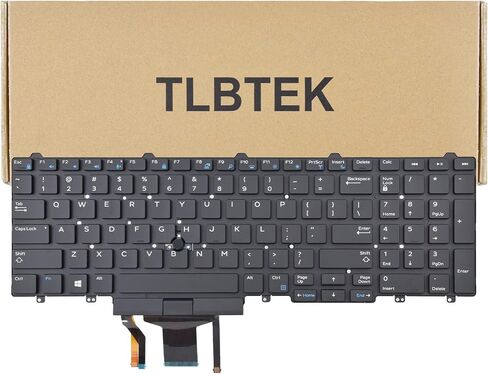 استبدال لوحة المفاتيح الخلفية TLBTEK متوافق مع Dell Latitude E5550 P37F E5570 P48F E5580 E5590 E5591 5550 5570 5580 P60F 5590 5591، Precision 3510 M3510 M3520 7510 M7510 M7520 Series Laptop in Saudi Arabia