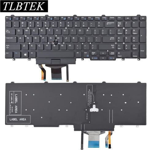 استبدال لوحة المفاتيح الخلفية TLBTEK متوافق مع Dell Latitude E5550 P37F E5570 P48F E5580 E5590 E5591 5550 5570 5580 P60F 5590 5591، Precision 3510 M3510 M3520 7510 M7510 M7520 Series Laptop in Saudi Arabia