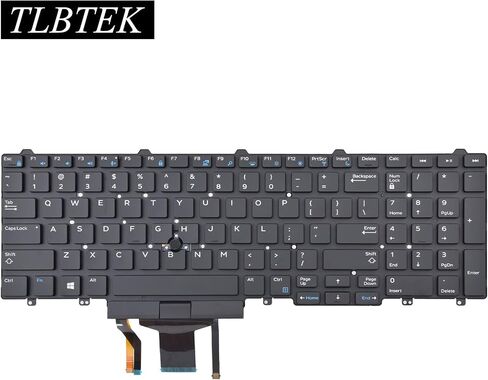 استبدال لوحة المفاتيح الخلفية TLBTEK متوافق مع Dell Latitude E5550 P37F E5570 P48F E5580 E5590 E5591 5550 5570 5580 P60F 5590 5591، Precision 3510 M3510 M3520 7510 M7510 M7520 Series Laptop in Saudi Arabia