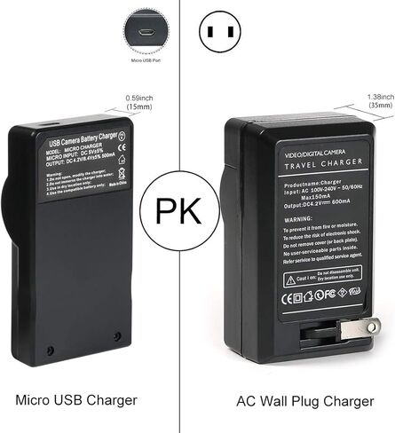 شاحن بطارية USB نحيف NB-11L لكاميرا Canon PowerShot ELPH 110 HS, 130 HS, 340 HS, 350 HS, A2300, SX400 IS A2400 IS A2500, A3500 IS A4000 IS IXS 240 HS, IXUS 285 HS in Kuwait