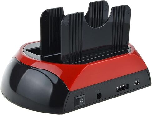 RIWPKFH Hard Drive Docking Station USB 2.0 to 2.5 3.5 Inch SATA IDE Dual Slots External HDD SSD Enclosure with Card Reader and USB Hub in Kuwait