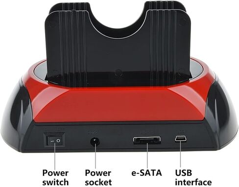 RIWPKFH Hard Drive Docking Station USB 2.0 to 2.5 3.5 Inch SATA IDE Dual Slots External HDD SSD Enclosure with Card Reader and USB Hub in Kuwait