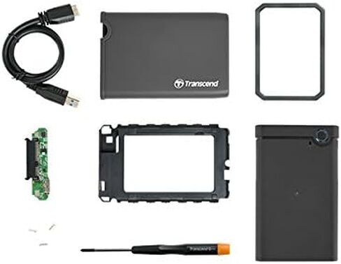 Transcend StoreJet 25CK3 2.5" SATA III SSD/HDD Enclosure Kit USB 3.1 Gen 1 TS0GSJ25CK3,Grey in Kuwait