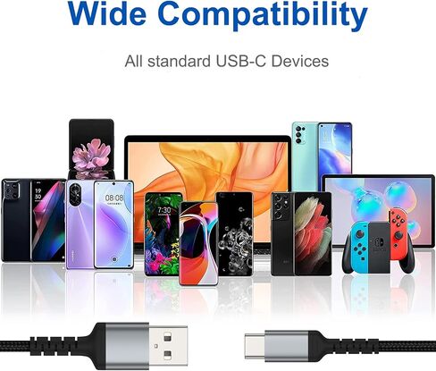 6 inch USB-C Charging Cable Short, 3 Pack Braided USB A to USB C Cord Fast Charging Type C Cable for Charging Station, Compatible with Samsung Galaxy S22 Ultra Note 20 A21 LG V30 V40 Pixel 6 in Kuwait