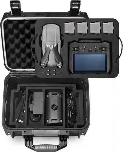 حقيبة حمل صلبة من Lekufee متوافقة مع طائرة DJI Air 2S Drone/Mavic Air 2 Drone Combo Quadcopter وDJI RC Pro أو وحدة التحكم الذكية DJI الجديدة وملحقات DJI Mavic Air 2 بدون طيار (جراب أسود فقط) in Saudi Arabia