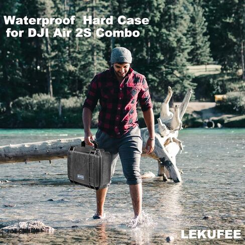 حقيبة حمل صلبة من Lekufee متوافقة مع طائرة DJI Air 2S Drone/Mavic Air 2 Drone Combo Quadcopter وDJI RC Pro أو وحدة التحكم الذكية DJI الجديدة وملحقات DJI Mavic Air 2 بدون طيار (جراب أسود فقط) in Saudi Arabia