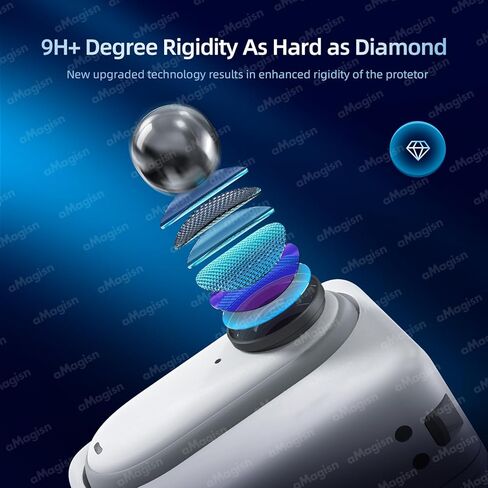 واقي الشاشة والعدسة لجهاز Insta360 GO 3، عبوتان من واقي الشاشة الزجاجي المقوى الخالي من الفقاعات و2 عبوتين من غشاء واقي العدسات المضاد للخدش بقوة 9H، رفيع للغاية وعالي الوضوح وتغطية كاملة واضحة in Kuwait