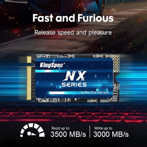 KingSpec 1 تيرابايت PCIe4.0 NVMe SSD، M.2 2280 SSD 3D NAND Flash - سرعة قراءة تصل إلى 4800 ميجابايت/ثانية، متوافق مع PS5 / سطح المكتب/الكمبيوتر المحمول in Kuwait