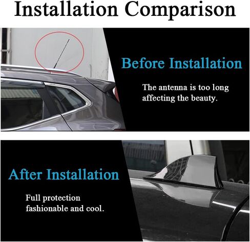 ASUBHA Car Shark Fin Antenna Cover, Stylish Shark Antenna for Car Decorations, Waterproof Antenna Cover Replacement Automotive Exterior Accessories for Signal Stabilization in Kuwait