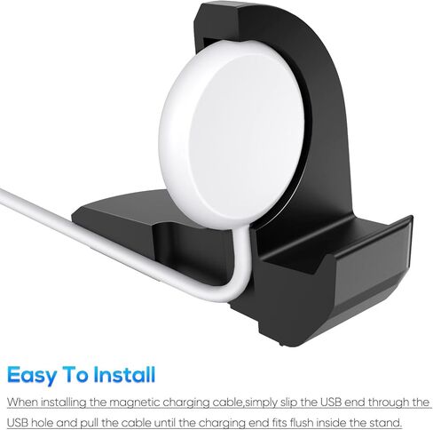 حامل سيليكون مكون من قطعتين لشاحن ساعة Google Pixel، حامل قاعدة شحن YUANHOT مع فتحة مدمجة لإدارة الكابلات، أسود (الكابل غير متضمن) in Kuwait