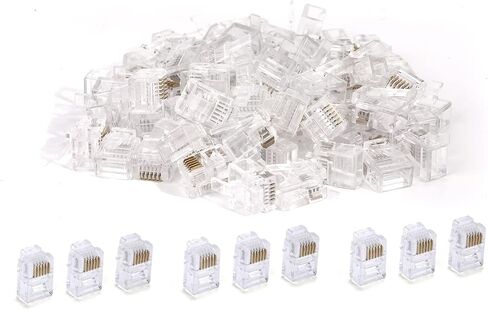 Seefeful 100 PackRJ9/RJ10/RJ22 4P4C الهاتف وحدات سلك الهاتف موصل محول تجعيد (4P4C) in Kuwait