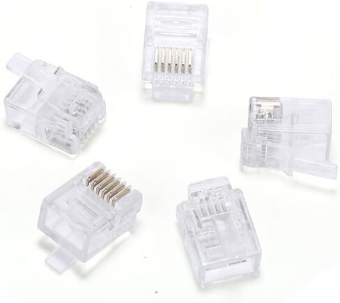 Seefeful 100 PackRJ9/RJ10/RJ22 4P4C الهاتف وحدات سلك الهاتف موصل محول تجعيد (4P4C) in Kuwait