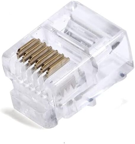 Seefeful 100 PackRJ9/RJ10/RJ22 4P4C الهاتف وحدات سلك الهاتف موصل محول تجعيد (4P4C) in Kuwait