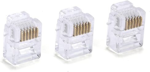 Seefeful 100 PackRJ9/RJ10/RJ22 4P4C الهاتف وحدات سلك الهاتف موصل محول تجعيد (4P4C) in Kuwait